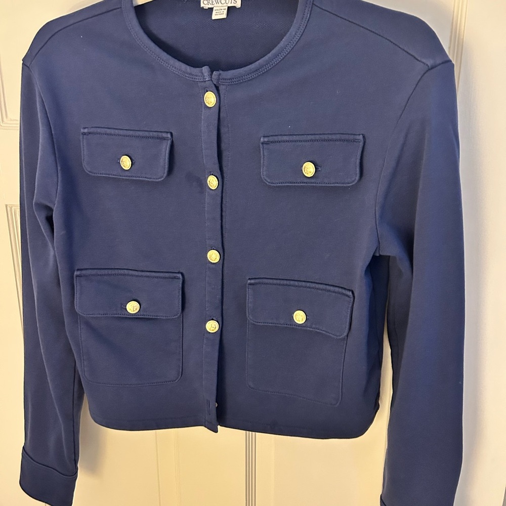 Crewcuts Navy Button-Up Jersey “jacket” XXL (14-16)